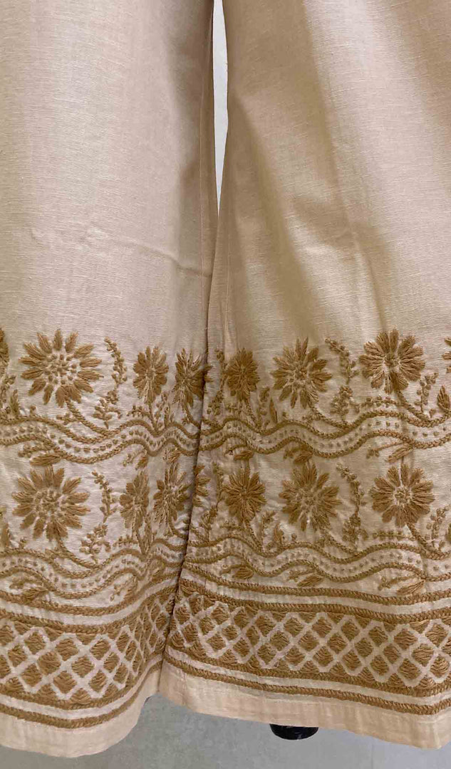 Women's Lakhnavi Handcrafted Cotton Chikankari Palazzo - HONC031278