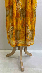 将图像加载到图库查看器中， Women&#39;s Lucknowi Handcrafted Printed Modal Cotton Chikankari Dress - HONC059653
