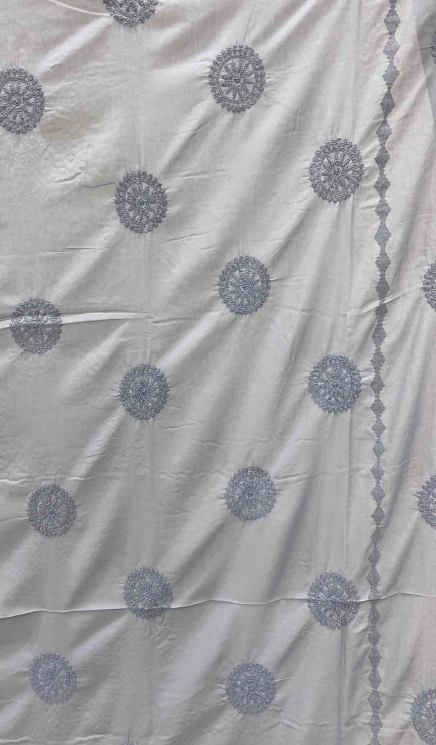 Lakhnavi Handcrafted Cotton Chikankari Bedsheet Set - HONC043428