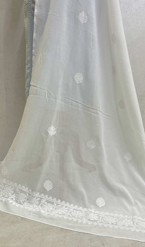 Women's Lakhnavi Handcrafted Cotton Chikankari Dupatta - HONC077187