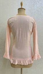 Load image into Gallery viewer, Women&#39;s Lucknowi Handcrafted Cotton Chikankari Top - HONC076730
