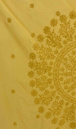 将图像加载到图库查看器中， Lakhnavi 手工制作的棉质 Chikankari 桌布 - HONC041215
