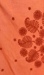 将图像加载到图库查看器中， Lakhnavi 手工制作的棉质 Chikankari 桌布 - HONC041272