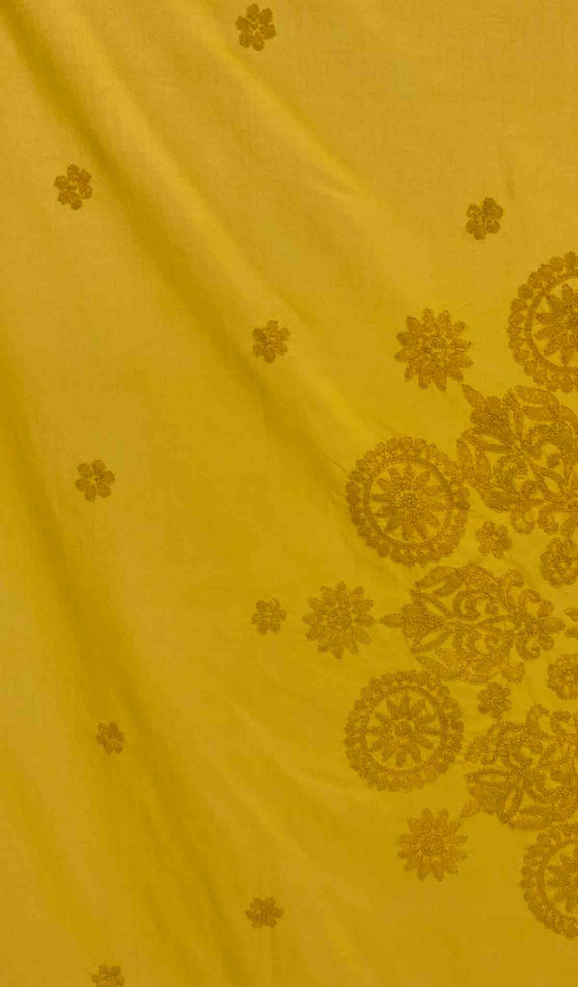 Lakhnavi 手工制作的棉质 Chikankari 桌布 - HONC041203