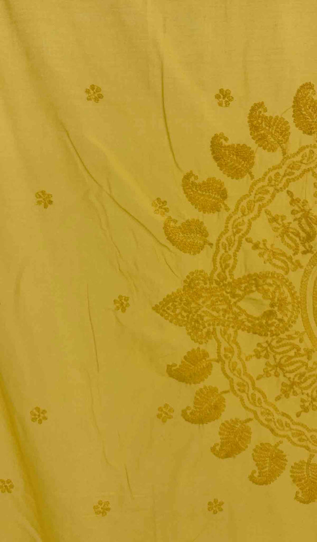 Lakhnavi 手工制作的棉质 Chikankari 桌布 - HONC041230