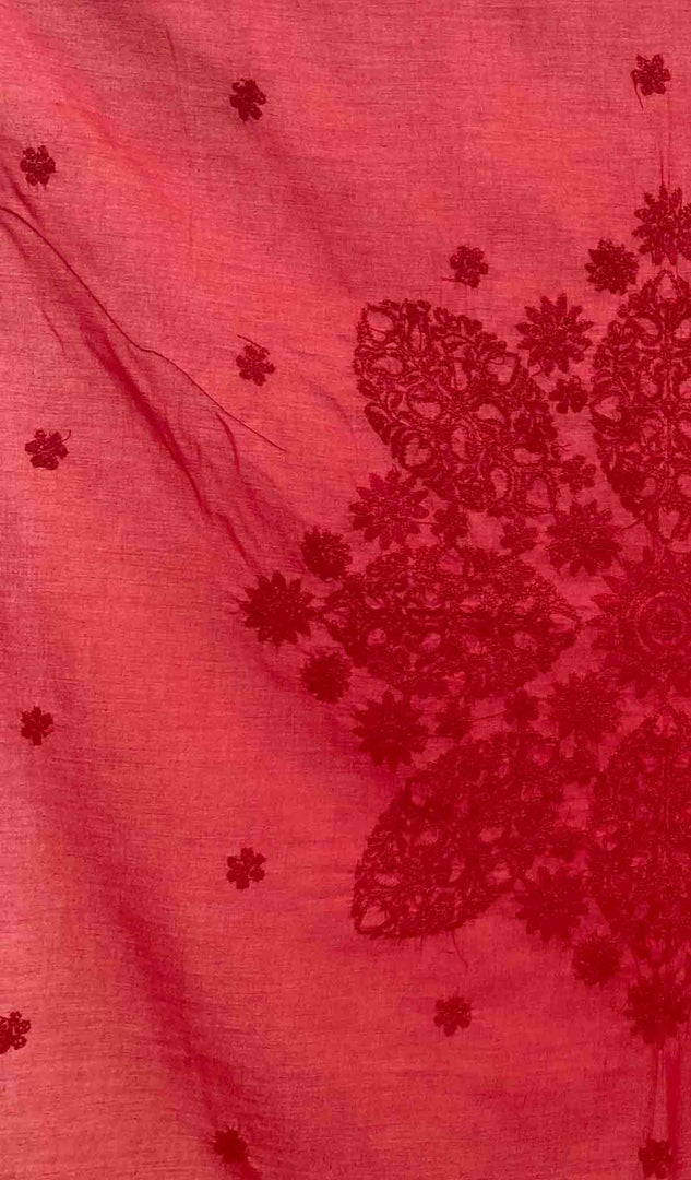 Lakhnavi Handcrafted Cotton Chikankari Table Cover - HONC041269