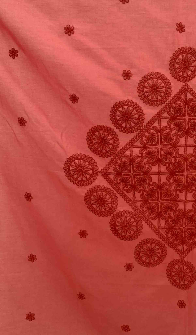 Lakhnavi Handcrafted Cotton Chikankari Table Cover - HONC041211