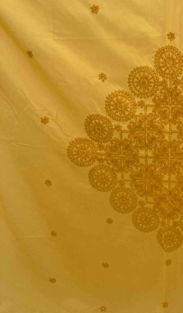 Lakhnavi Handcrafted Cotton Chikankari Table Cover - HONC041278