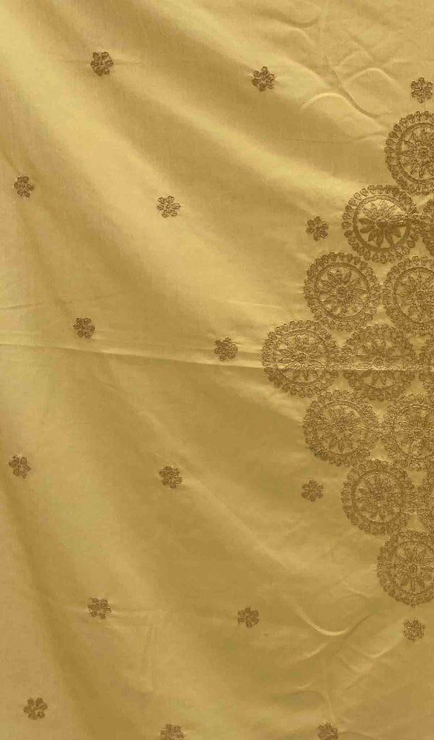 Lakhnavi 手工制作的棉质 Chikankari 桌布 - HONC041263