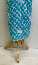 将图像加载到图库查看器中， Lucknowi 手工棉质 Chikankari 未缝合 Kurti 面料 - Honc078087
