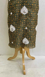 Load image into Gallery viewer, Women&#39;s Lucknowi Handcrafted Kota Cotton Chikankari Unstitched Kurti Fabric - Honc086928