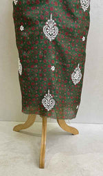Load image into Gallery viewer, Women&#39;s Lucknowi Handcrafted Kota Cotton Chikankari Unstitched Kurti Fabric - Honc086930