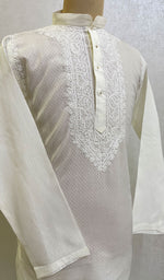 Load image into Gallery viewer, Men&#39;s Lucknowi Handcrafted Cotton Chikankari Kurta - HONC021100
