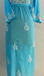 将图像加载到图库查看器中， Neha Women&#39;s Lucknowi Handcrafted Modal Cotton Chikankari Angrakha Dress - HONC0102840
