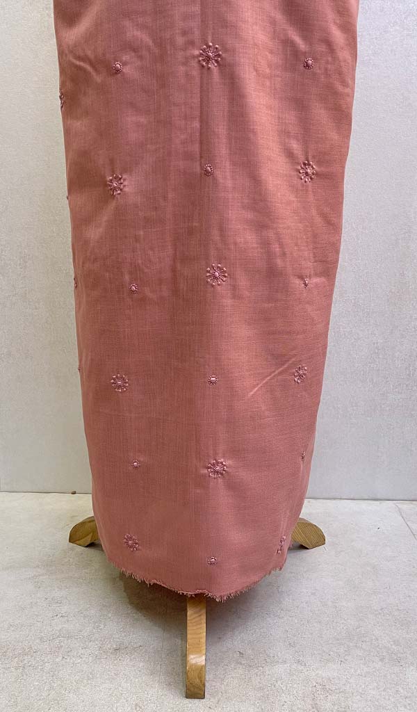 Lucknowi Handcrafted Cotton Chikankari Unstitched Men's Kurta Fabric - HONC0108807
