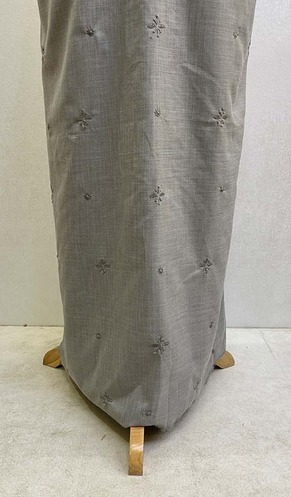 Lucknowi Handcrafted Cotton Chikankari Unstitched Men's Kurta Fabric - HONC0108790