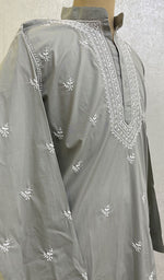 Load image into Gallery viewer, Men&#39;s Lucknowi Handcrafted Cotton Chikankari Kurta -  HONC0115508
