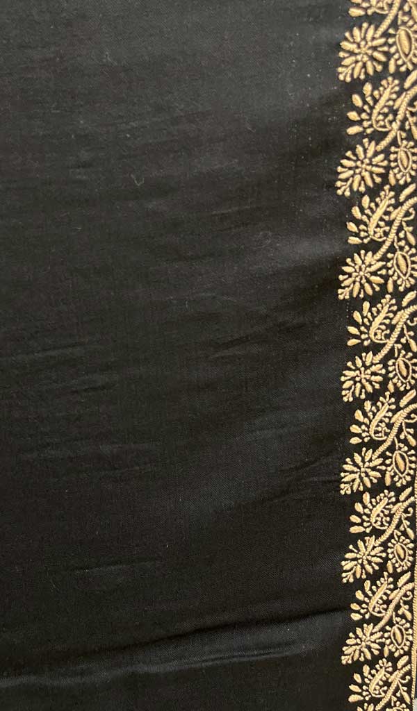 Lucknowi 手工制作 Pashmina Chikankari 披肩 - Honc0107051