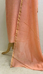 Load image into Gallery viewer, Women&#39;s Lakhnavi Handcrafted Chanderi Silk Chikankari Full Suit Material - HONC03785