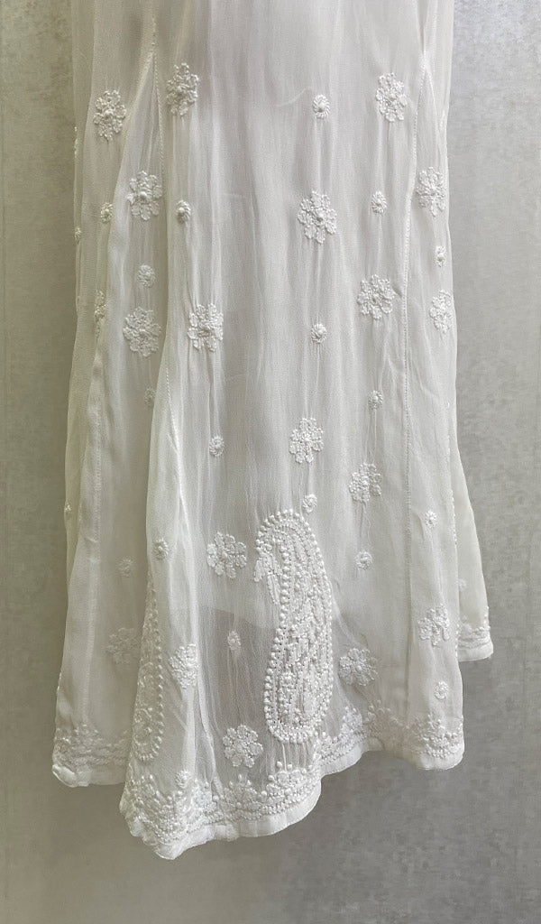 Women's Lucknowi Handcrafted Viscose Georgette Chikankari Sharara - HONC0111492