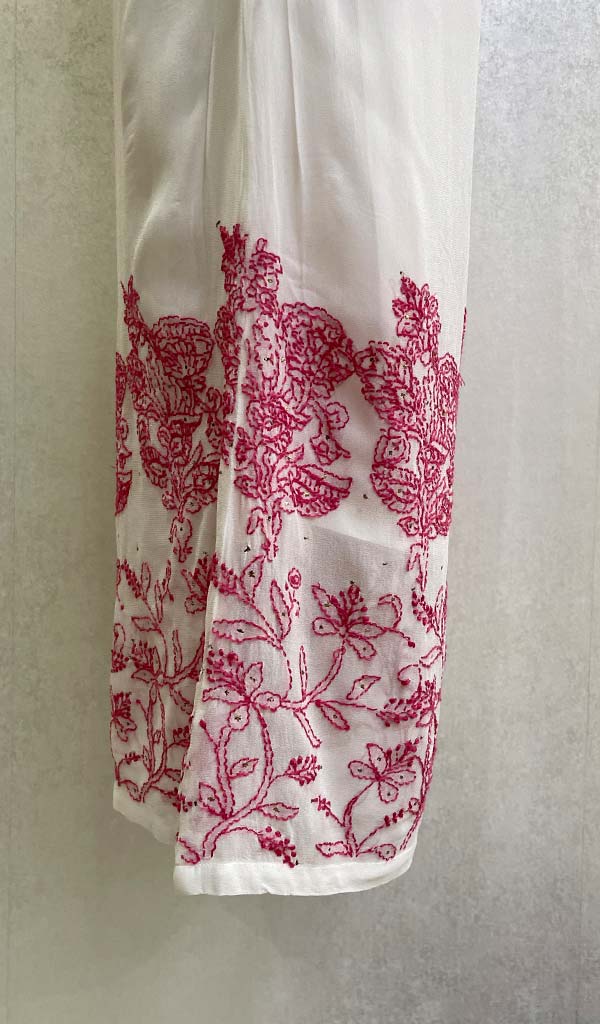 勒克瑙维手工粘胶乔其纱 Chikankari Palazzo - HONC0108431