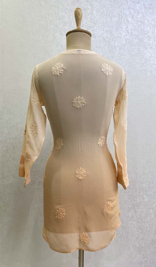 Lucknowi 手工粘胶乔其纱 Chikankari 上衣 - HONC0109021