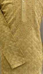 将图像加载到图库查看器中， Men&#39;s Lucknowi Handcrafted Cotton Chikankari Kurta -HONC0123556
