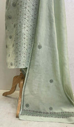 Load image into Gallery viewer, Women&#39;s Lakhnavi Handcrafted Chanderi Silk Chikankari Kurta Dupatta Set- HONC0103007