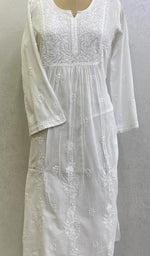 将图像加载到图库查看器中， Women&#39;s Lucknowi Handcrafted Cotton Chikankari Kurti - HONC0118635
