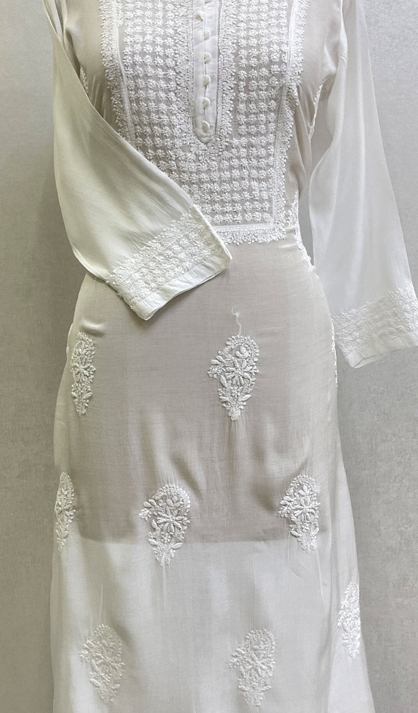 Women's Lucknowi Handcrafted Muslin Chikankari Kurti - HONC0127160