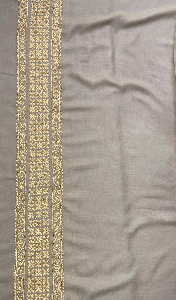 Lucknowi Handcrafted Pashmina Men's Chikankari Shawl - HONC0107065
