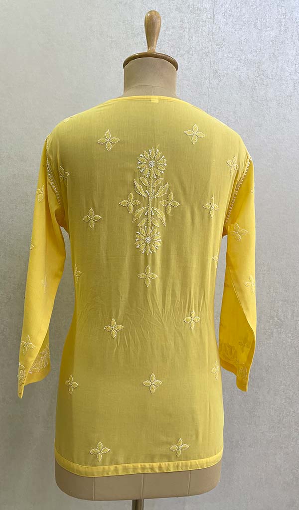 Women's Lakhnavi Handcrafted Cotton Chikankari Top - HONC084899