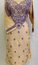 将图像加载到图库查看器中， Women&#39;s Lakhnavi Handcrafted Tussar Silk Chikankari Kurti - HONC0109228