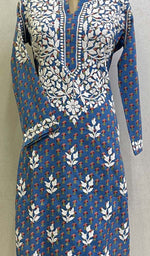 Load image into Gallery viewer, Women&#39;s Lucknowi Printed Handcrafted Cotton Chikankari Kurti - HONC0130550
