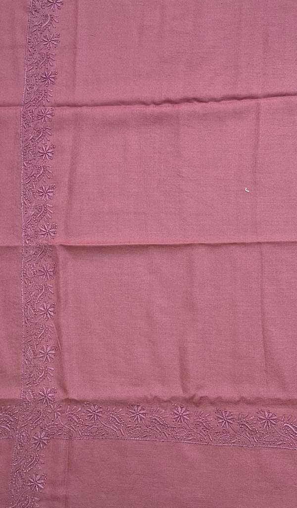 Lucknowi 手工制作 Pashmina Chikankari 披肩 - Honc0103832
