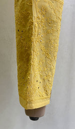 将图像加载到图库查看器中， 勒克瑙手工制作粘胶乔其纱 Chikankari Palazzo - HONC095719 