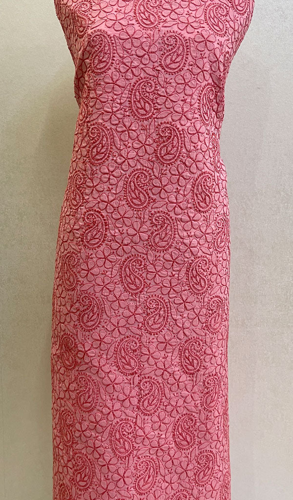 Women's Lucknowi Handcrafted Cotton Chikankari Unstitched Kurti Fabric - Honc0121977