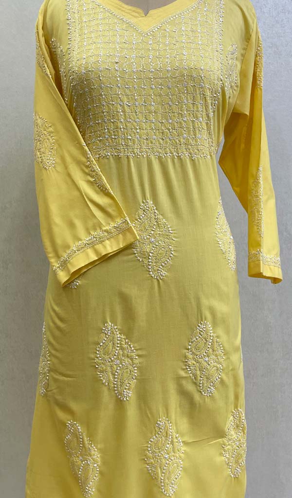 Mantasha Women's Lucknowi Handcrafted Cotton Chikankari Kurti - HONC0135326