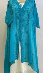 Load image into Gallery viewer, Haaya Women&#39;s Lakhnavi Handcrafted Faux-Georgette Chikankari Dress - HONC0137255
