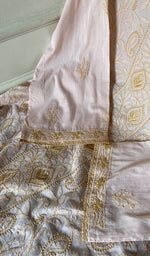 Load image into Gallery viewer, Women's Lakhnavi Handcrafted Cotton Chikankari Semi Stitched Kurti Fabric - HONC0348848