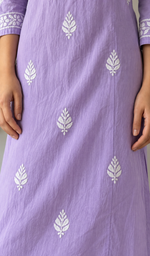 Women's Lucknowi Handcrafted Modal Cotton Chikankari Dress - HONC0231001