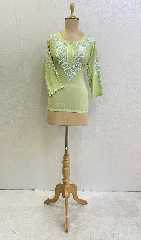 Women's Lucknowi Handcrafted Modal Cotton Chikankari Top - HONC0148516