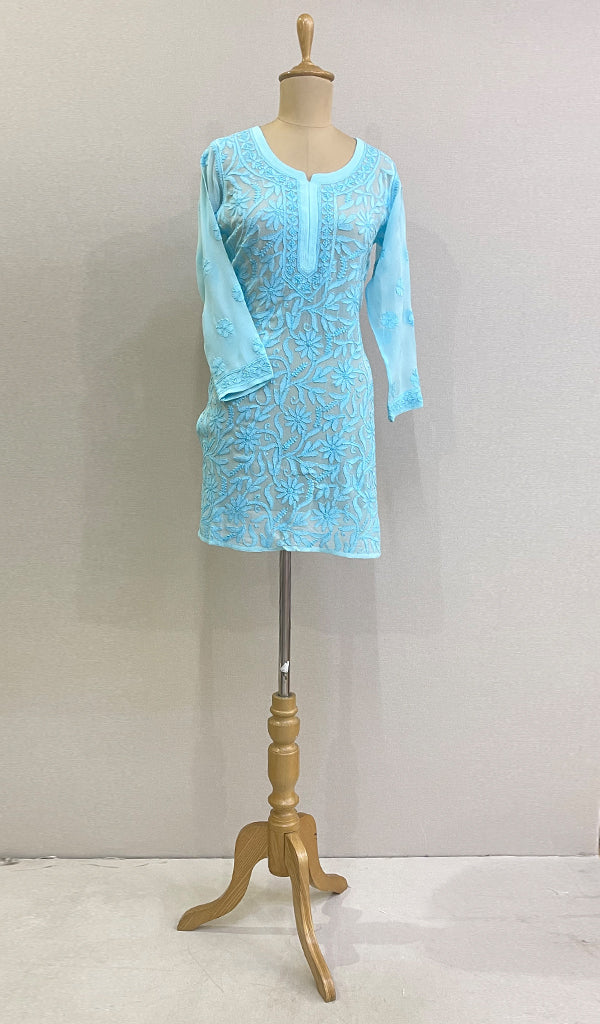 Women's Lucknowi Handcrafted Viscose Georgette Chikankari Top - HONC0161536