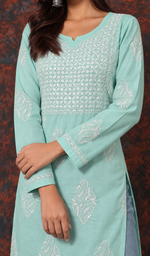 Sufiyani Women's Lucknowi Handcrafted Cotton Chikankari Kurti - HONC0138239