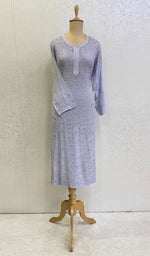 Load image into Gallery viewer, Women&#39;s Lakhnavi Handcrafted Viscose Georgette Chikankari Kurti - HONC0118322
