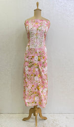 Load image into Gallery viewer, Women&#39;s Lucknowi Handcrafted Mul Cotton Chikankari Unstitched Kurti Fabric- HONC04157691
