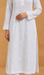 Women's Lucknowi Handcrafted Cotton Chikankari Kurti - HONC0113609