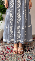 Women's Lucknowi Handcrafted Cotton Chikankari Dress - HONC060175