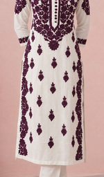 Women's Lucknowi Handcrafted Mul Cotton Chikankari Kurti- HONC0339913