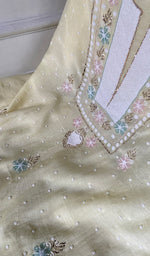 Load image into Gallery viewer, Women's Lakhnavi Handcrafted Mul Chanderi Unstitched Chikankari Full Suit Material - HONC0365830